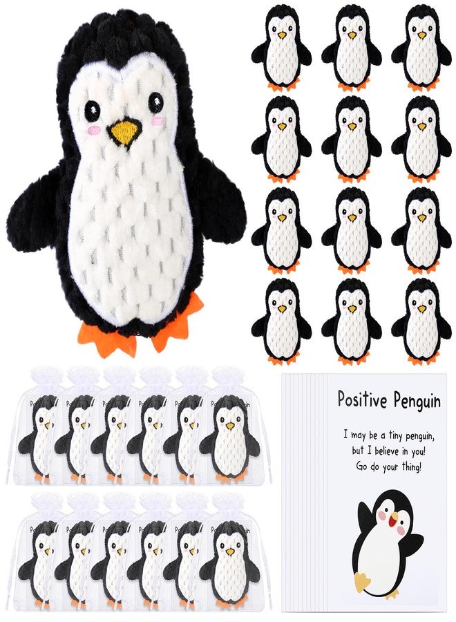 RoundFunny 6 Sets Mini Penguin Inspirational Gifts, Handmade Crochet Animals Employee Appreciation Gifts Cute Emotional Gift for Valentines Day Coworker Staff Office - Image 1